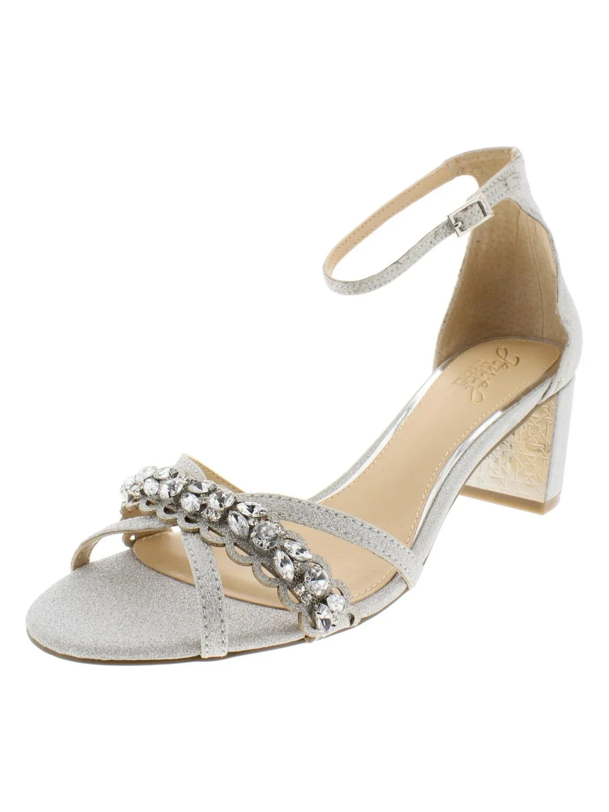 Jewel Badgley Mischka Womens Giona Patent Leather Block Heel Evening Sizeandals