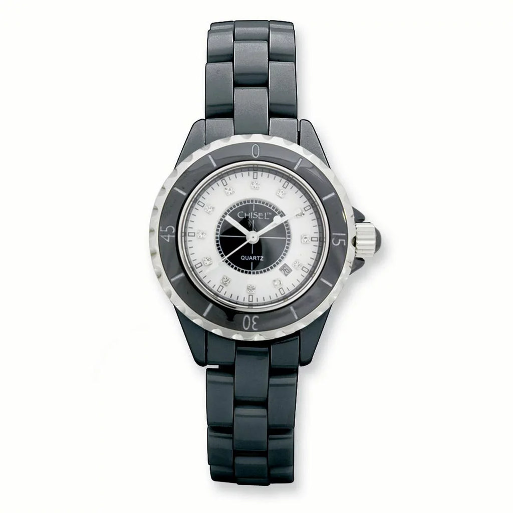 Ladies Black Ceramic/Black & Ivory Dial Watch