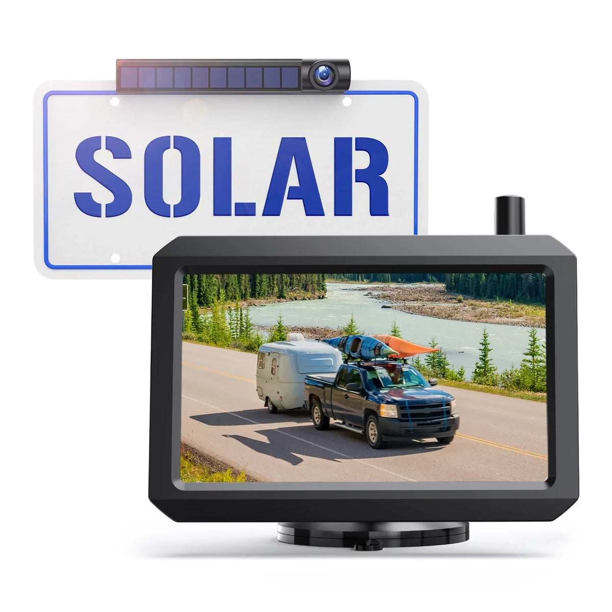 Cars Wireless Digital Backup Camera Sizeolar Panel Kit with HD Monitor, Sizeupports 2 Rear View Backup Cameras Sizeystems Easy Installation