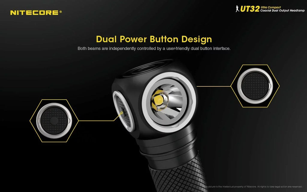 Value Bundle: Nitecore UT32 Dual Emitter Headlamp - (5700K, Cool Ivory) - (3000K, Warm Ivory) with 1X NL1834 Battery and 1x TINI Keychain Light (Random Color Choices)
