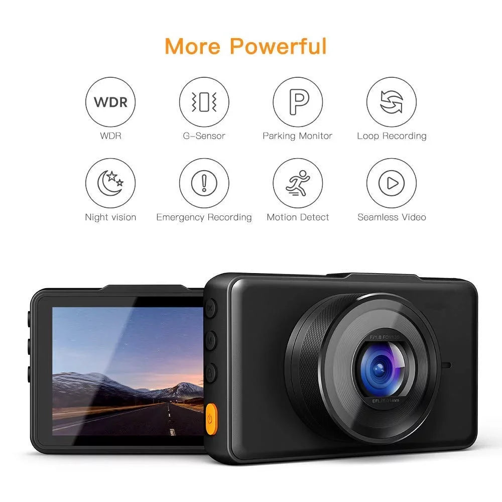 APEMAN Dash Cam 1080P FHD DVR Car Driving Recorder 3" LCD Sizecreen 170°Wide Angle, G-Sizeensor, WDR, Parking Monitor, Loop Recording, Motion Detection