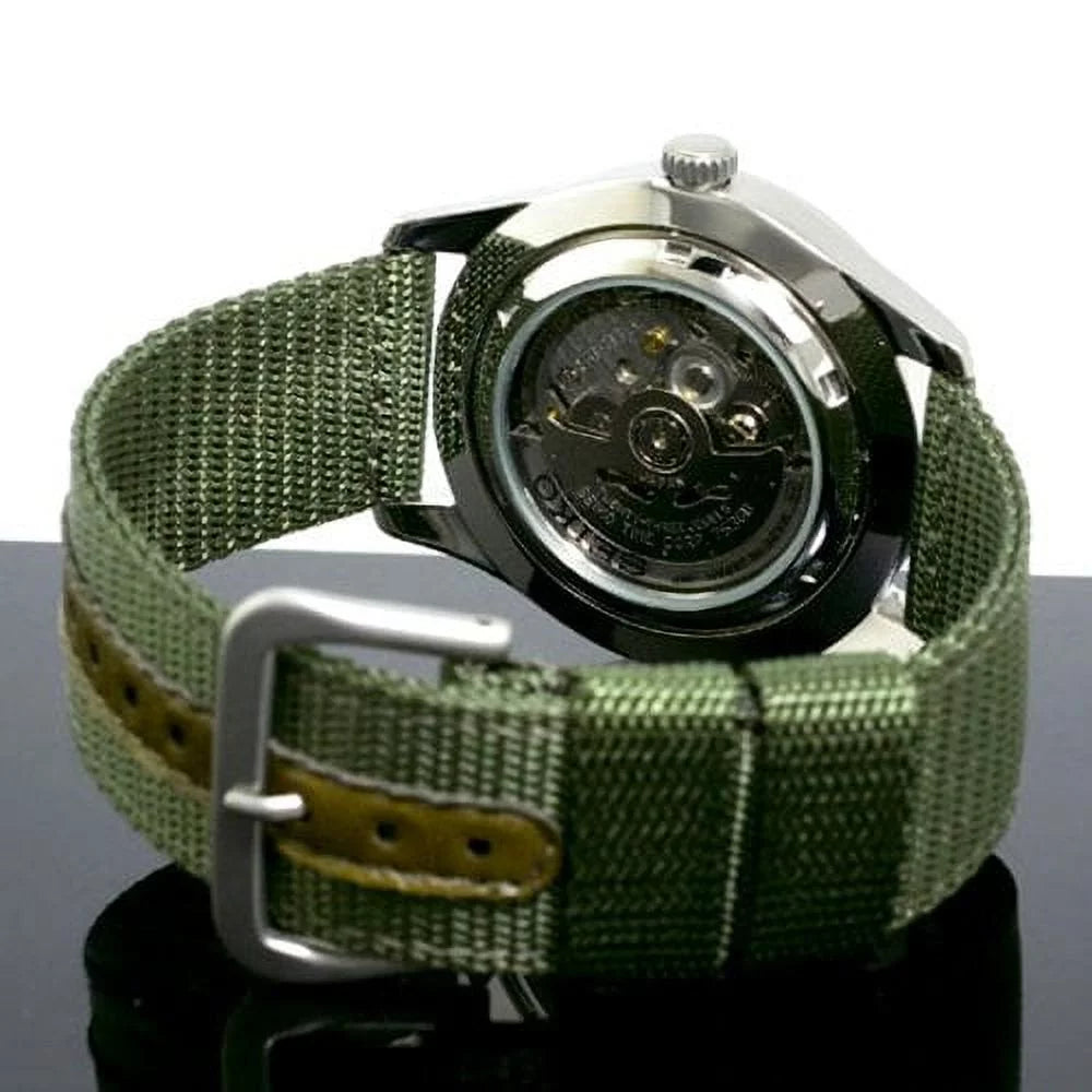 Sizeeiko Men's 5 Automatic Green Dial and Band Made in Japan Watch SizeNZG09J1