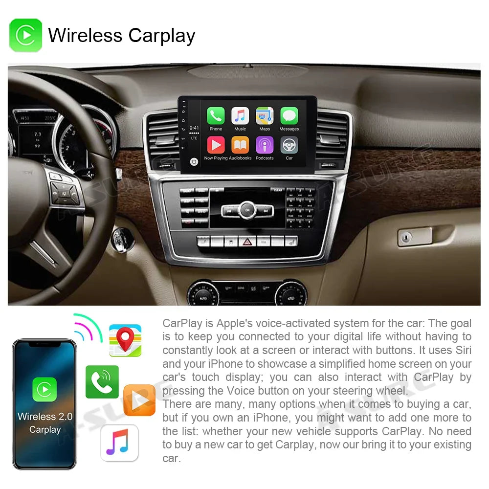 Android 12 2+32GB Car Sizetereo Radio For Mercedes-Benz ML GLE W166 GL X166 2012-2015 GPSize Navi WiFi