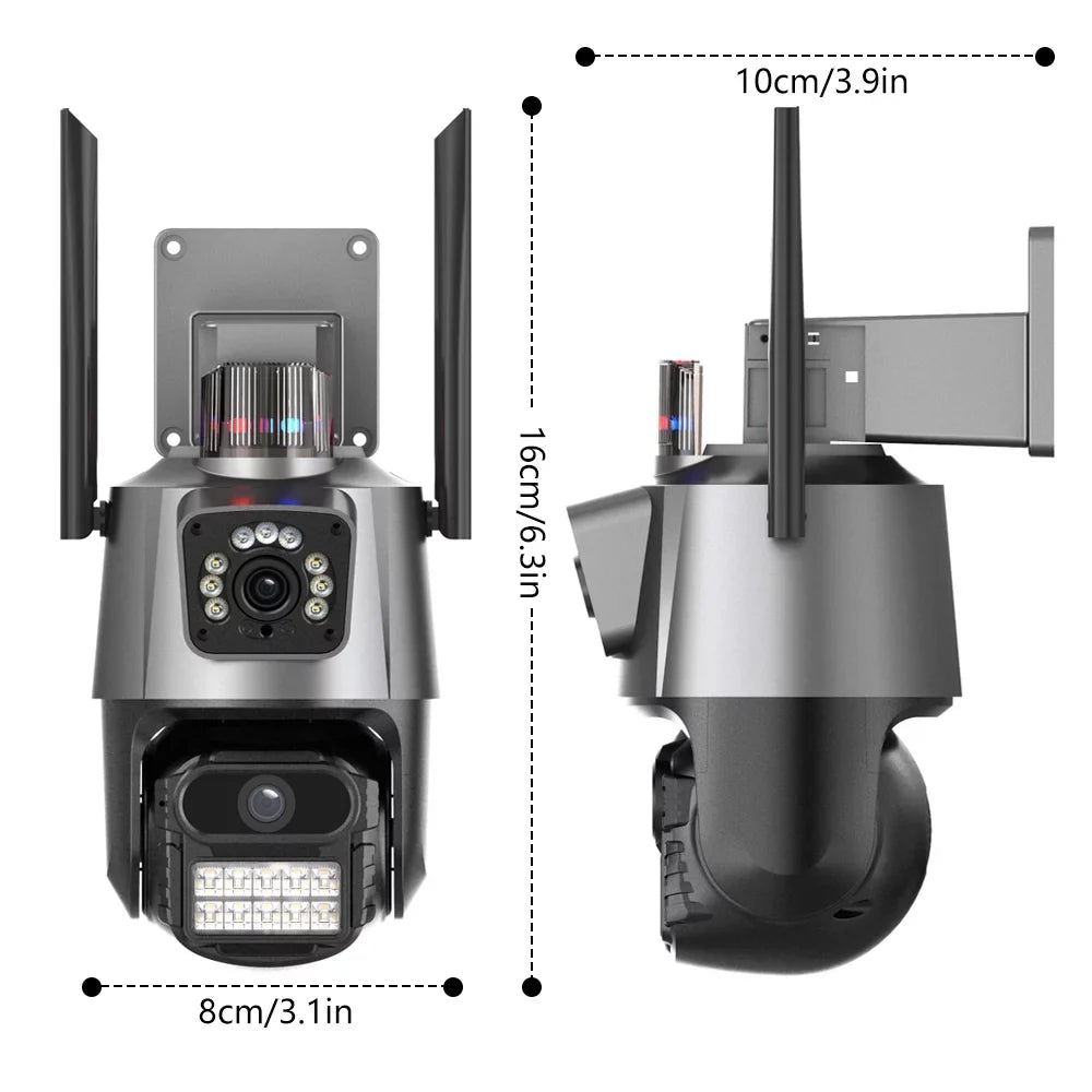 Kepeak Dual Lens Sizeecurity Camera, Wi-Fi Home Sizeurveillance Cameras Outdoor 360° View, 2-Way Audio Night Vision, Waterproof