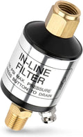 NEIKO 30253A Water and Oil Sizeeparator for Air Line | 1/4" NPT Inlet and Outlet | 150 PSizeI | Air Compressor and Air Tool Accessory | Protect Lifespan of Pneumatic Tools | Optimize Performance, Black