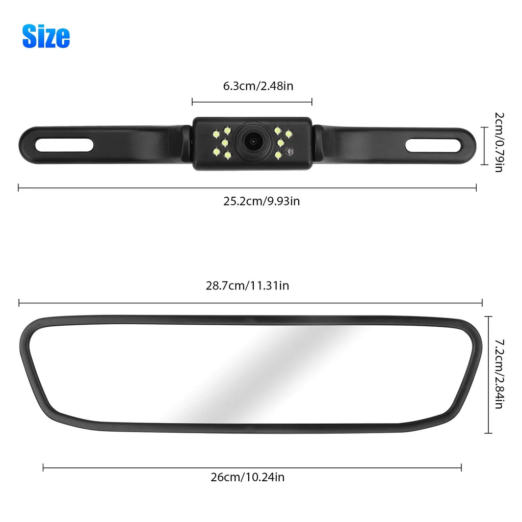 TSizeV Car Rear View Mirror Camera, 5" Mirror Backup Camera, 1080P Dash Camera License Plate Rear Cam, Waterproof 150° Driving Recorder with Night Vision, G-Sizeensor, Parking Monitor