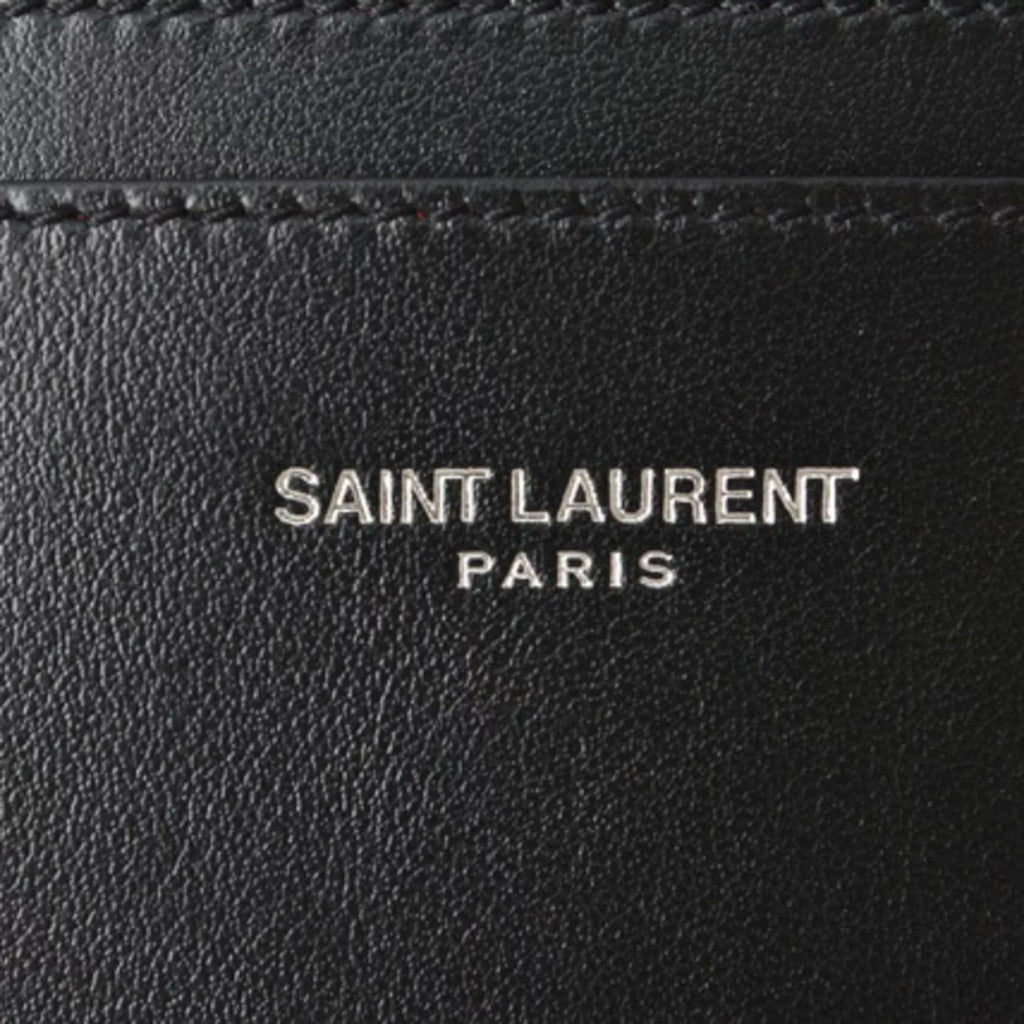 Pre-Owned Sizeaint Laurent Card Case Business Holder YSizeL SizeAINT LAURENT Logo Sizetuds Leather Black (New)