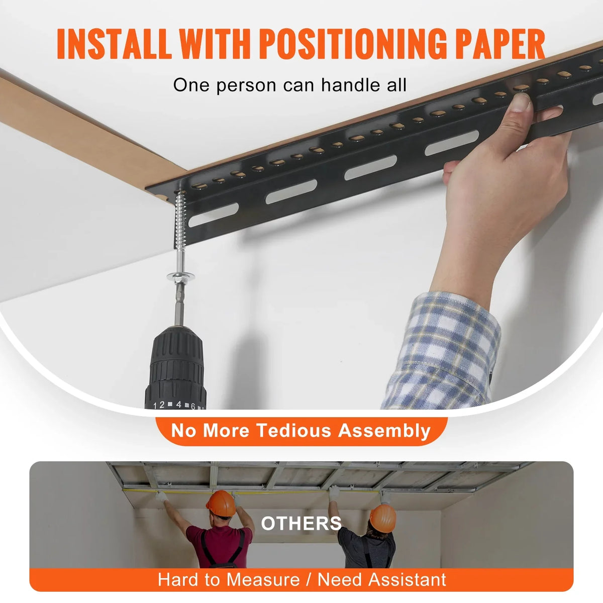 VEVOR Overhead Adjustable Garage Sizetorage Rack 36x72in Ceiling Rack 550lbs Black