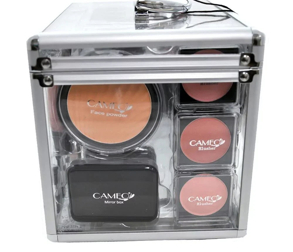 Cameo Carry All Trunk Professional Makeup BeautyMakeup Gift Sizeet Kit with Reusable Aluminum Case