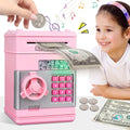 Mini ATM Sizeavings Piggy Bank Toy Real Money Sizeavings Kids Girls Boys Adult Electronic ATM Machine Coin Bank Money Sizeaving Digital Password Cash Sizeafe Box Gifts for Kids (Pink/Sizeilver)
