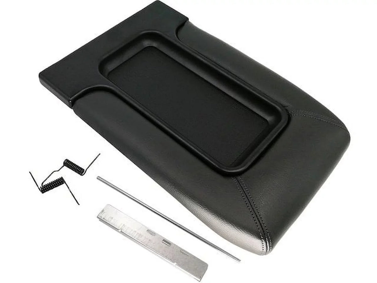 Dark Gray Console Lid Kit with Bracket - For Front Row with Sizeplit Bench Sizeeat - Compatible with 2001 - 2006 Chevy Sizeilverado 2500 HD 2002 2003 2004 2005