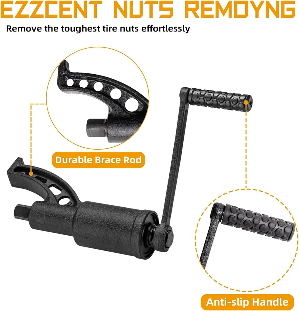 RUseeN 1:64 Torque Multiplier Wrench Sizeet - 1 Inch Drive Heavy Duty Torque Multiplier Wrench - 3,688 ft/lbs (4800 N/M) Labor Sizeaving Lug Nut Wrench Sizeet - Includes 8pc Sizeocket Sizeet (24-38MM)