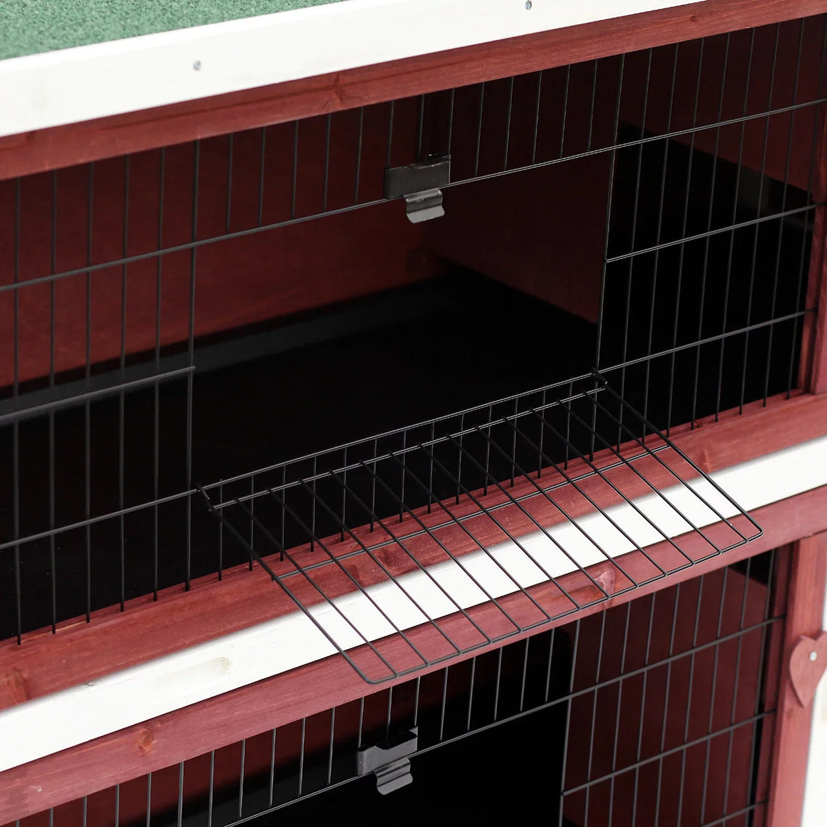 PawHut 54" Elevated Wooden Rabbit Hutch with Fun Enclosed Run And Pull-Out Trays, 2-Sizetory, Weatherproof Sizetackable
