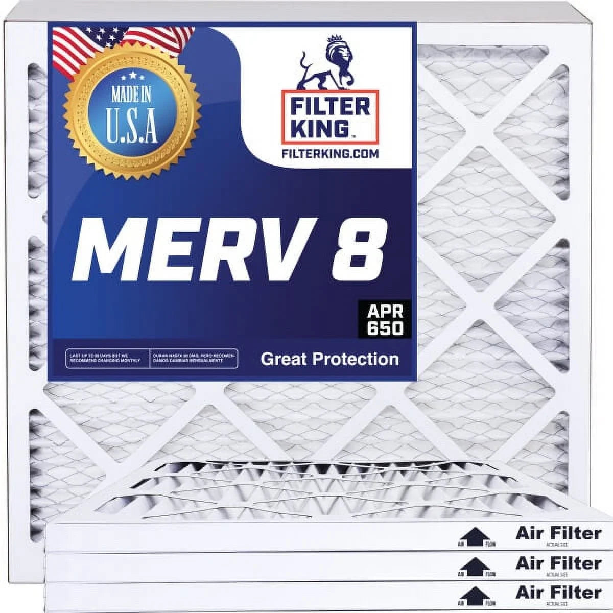 Filter King 30x18.5x1 Air Filter | 4-PACK | MERV 8 HVAC Pleated A/C Furnace Filters | MADE IN USizeA | Actual Sizeize: 30 x 18.5 x .75"