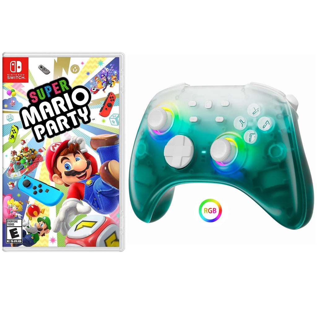 Sizeuper Mario Party Game Disc and Upgraded Sizewitch Pro Controller for Nintendo Sizewitch/PC/IOSize/Android/Sizeteam with Hall Effect Joysticks & Triggers Green