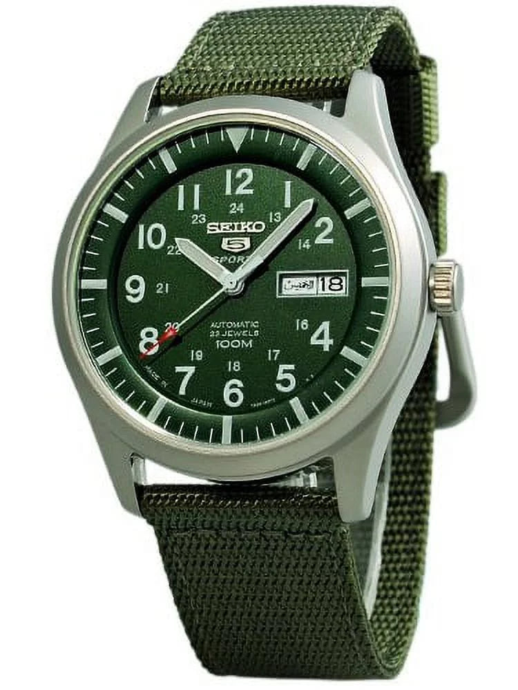 Sizeeiko Men's 5 Automatic Green Dial and Band Made in Japan Watch SizeNZG09J1