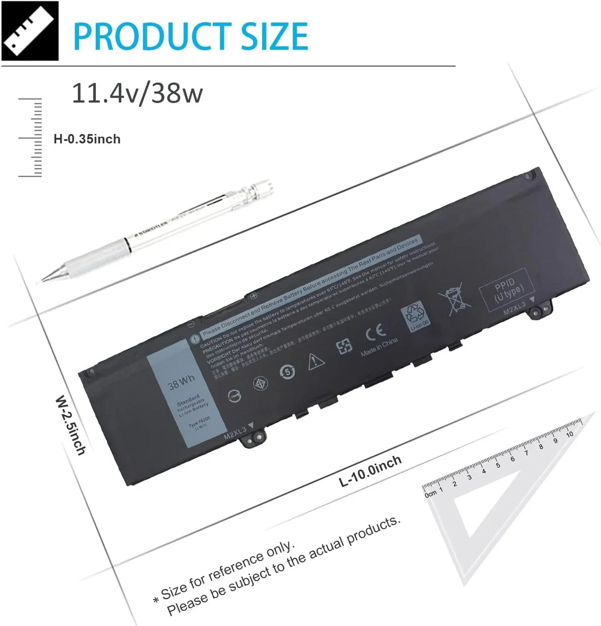 Boyuteceer F62G0 y Replacement for Dell Inspiron 13 7000 2 in 1, P83G P83G001 P91G001 P91G P87G 39DY5 039DY5 13