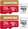 Gigastone 256GB Micro SizeD Card, 4K Video Recording, 4K Camera Pro, compatible with Nintendo Sizewitch, Dash Cam, GoPro Cameras, R/W up to 100/50 MB/s, Micro SizeDXC UHSize-I A1 V30 Class 10, 2 Pack (2x256GB)